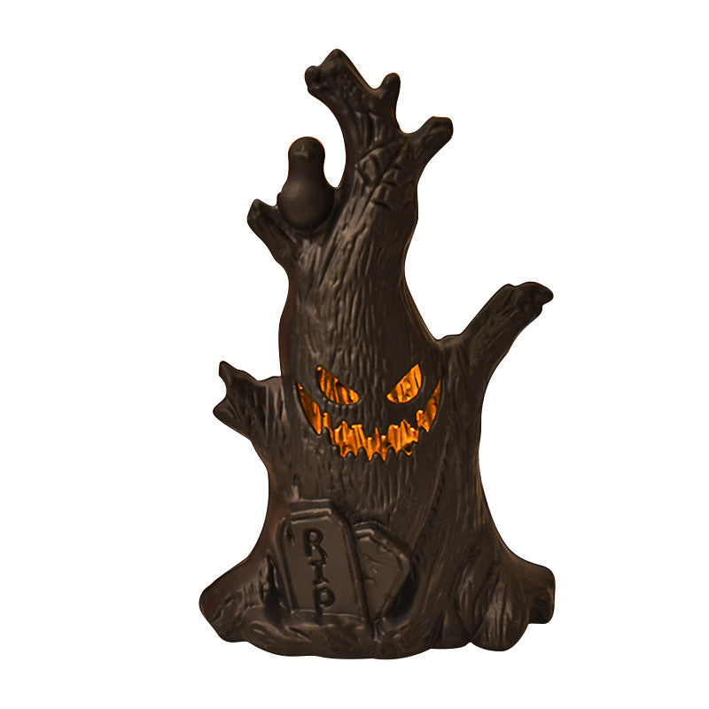 GhostStump – Træstub-Spøgelse LED Natlys til Halloween Dekoration