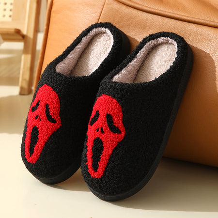 Halloween Slippers with Skull Design
