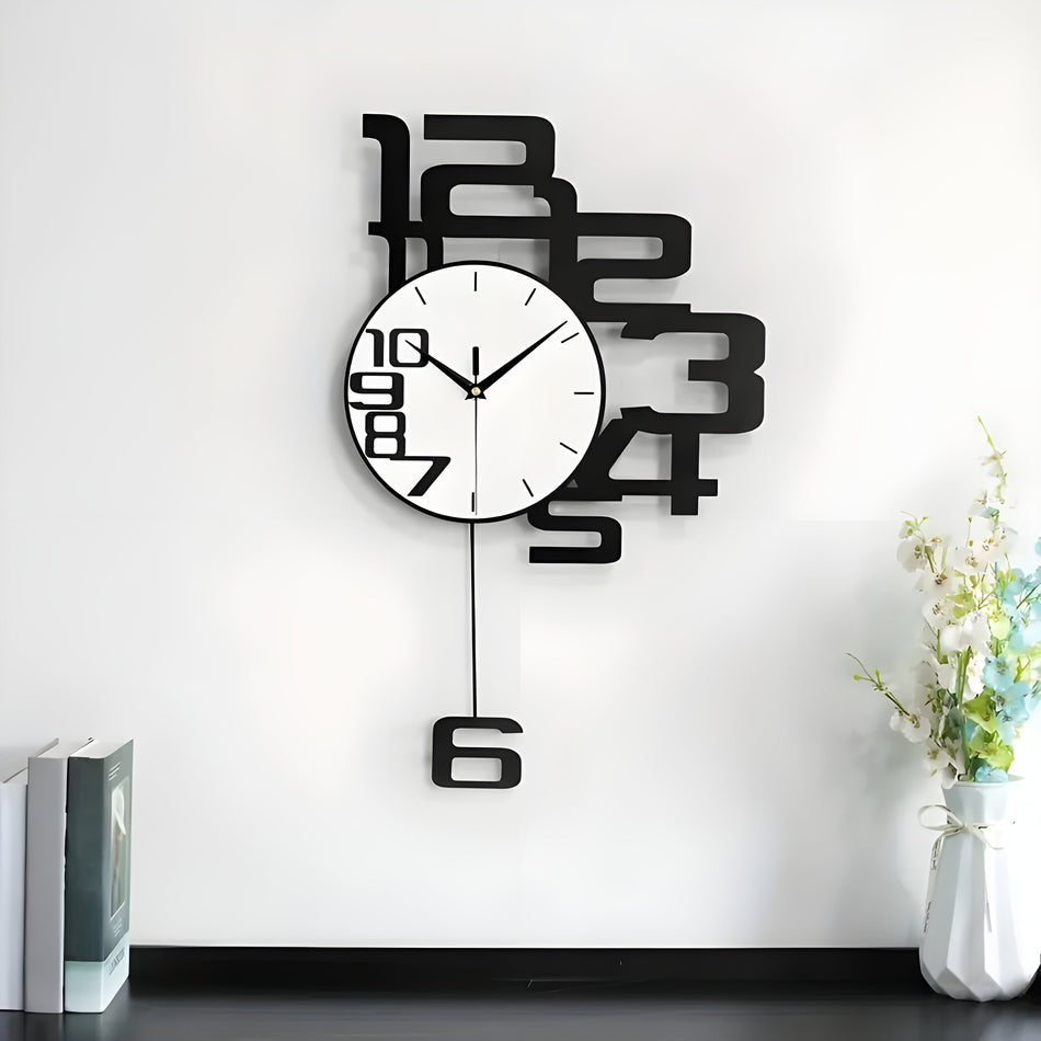 DecoDigits – Horloge mural silencieux au design minimaliste pour intérieurs modernes et paisibles
