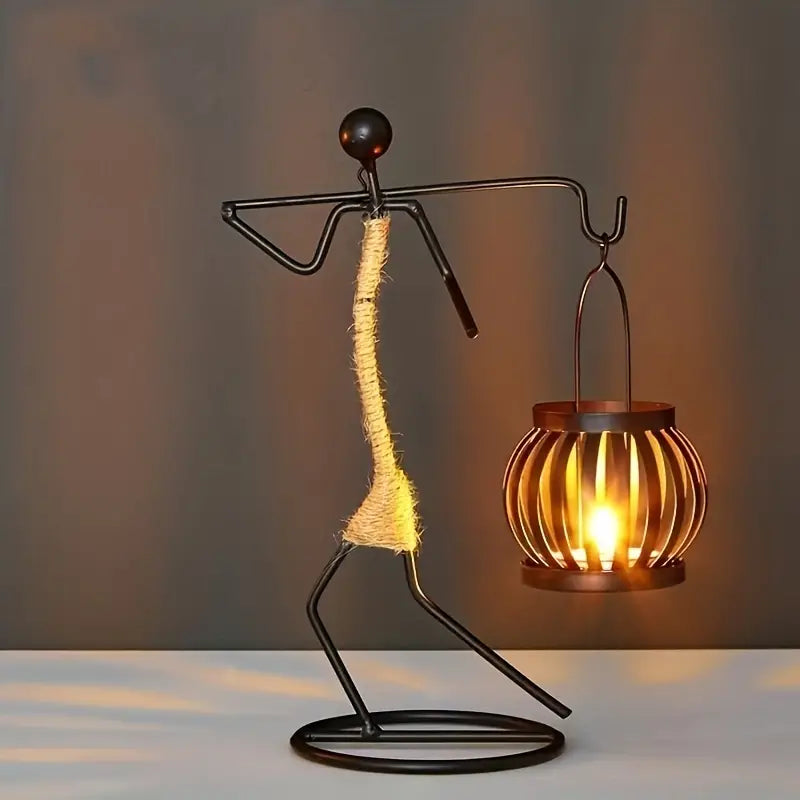 RetroGlow – Bougeoir artistique avec silhouette vintage et caractère intemporel