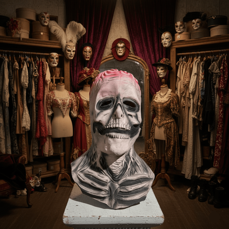 Skeletmaske med Hat til Halloween