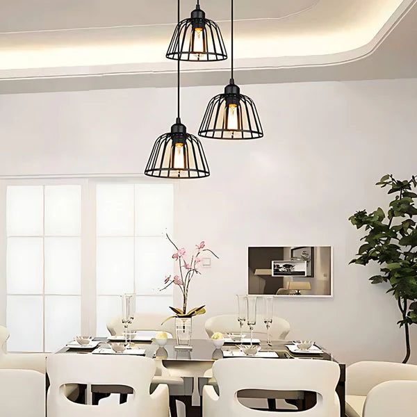 IronCage - Lustre LED noir vintage inspiré