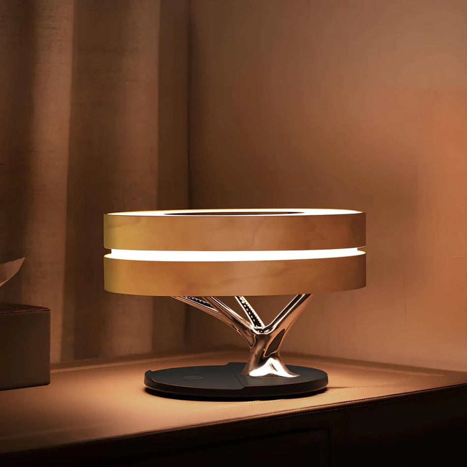 GlowNest - Lampe de table LED à lumière chaude et design minimaliste naturel