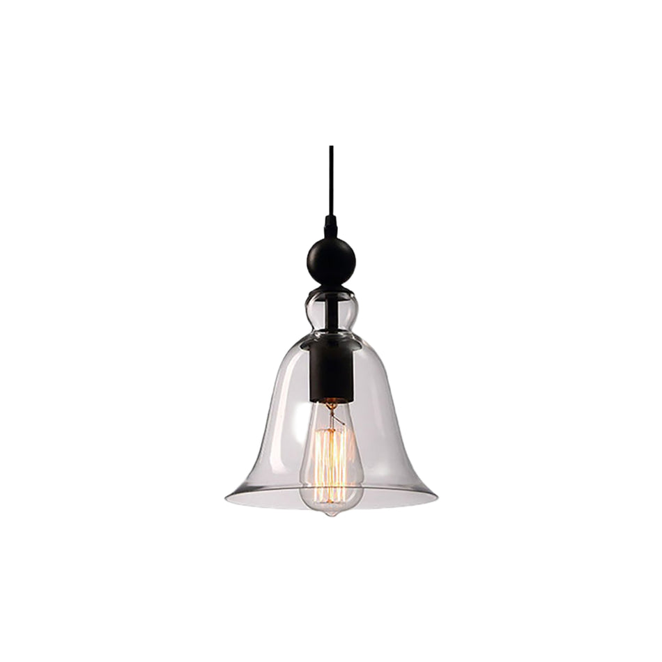 RetroGlow – Suspension industrielle vintage avec cloche en verre clair