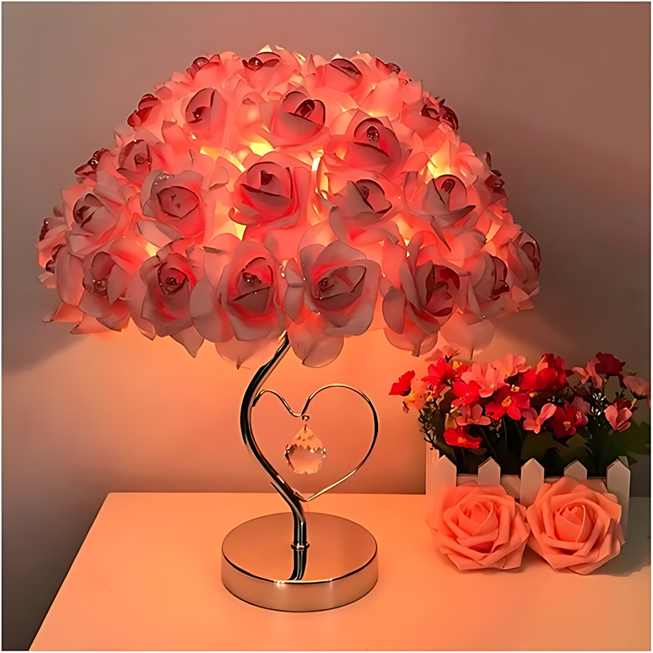RoseGlow – Lampe décorative avec un design floral élégant et une base stylée pour toute pièce