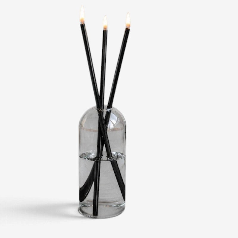 Steellume - Bougies à huile en verre avec mèche en coton