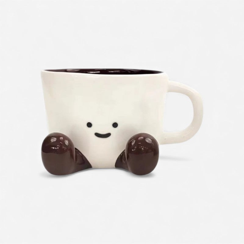 SmileBrew - Kaffekrus med Håndtag og Smiley Inspireret Design