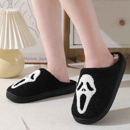Halloween Slippers with Skull Design
