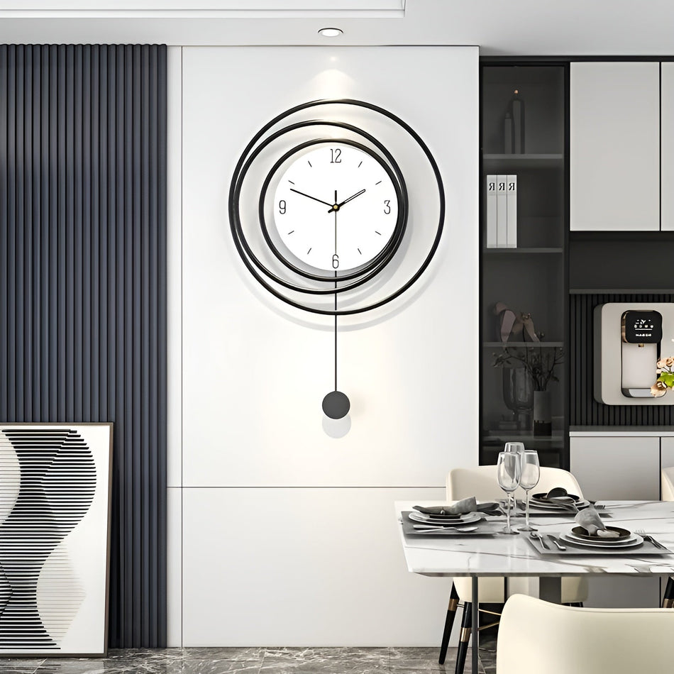 QuietTick - Horloge murale ronde minimaliste avec chiffres clairs et mouvement silencieux