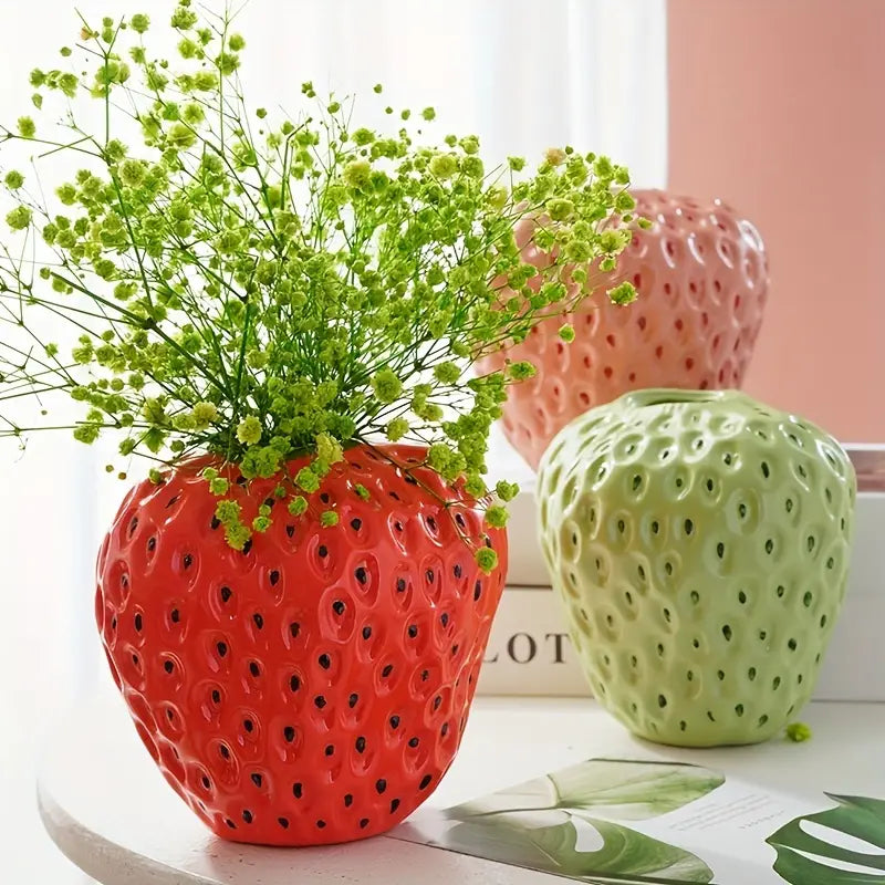 BerryJoy - Vase décoratif inspiré de la fraise