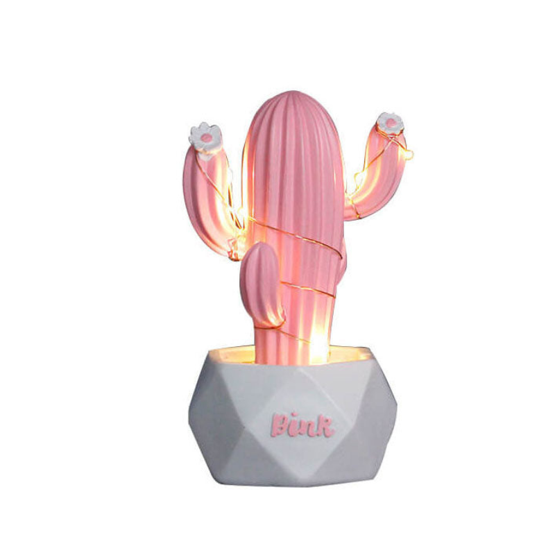 GlowCactus – Lampe de chevet LED en résine en forme de cactus  