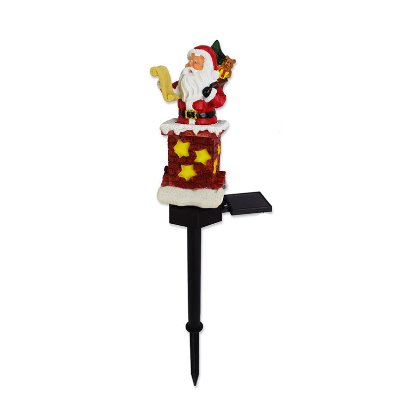 SantaGlow – Lumière LED extérieure solaire en forme de cheminée du Père Noël