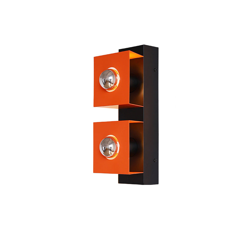 LumeSquare – Applique murale rectangulaire rétro en fer avec 2 sources lumineuses