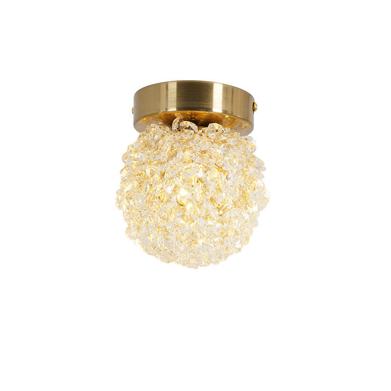 LustraGlow – Krystalkugle Loftlampe med Metallisk Base
