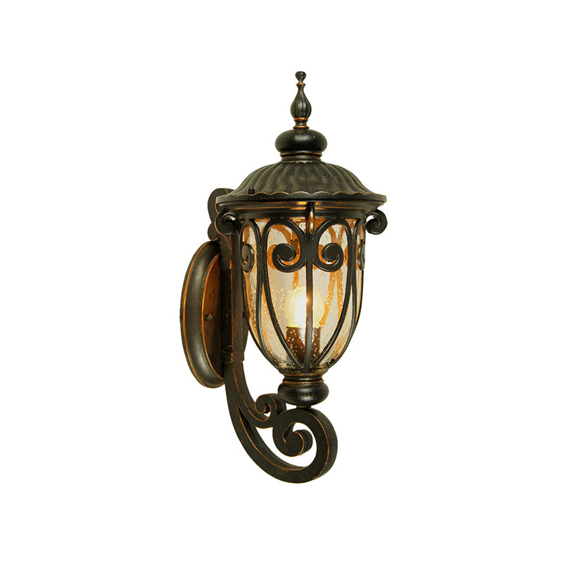 BronzeHaven – Europæisk Antik Bronze Væglygte i Aluminium og Glas