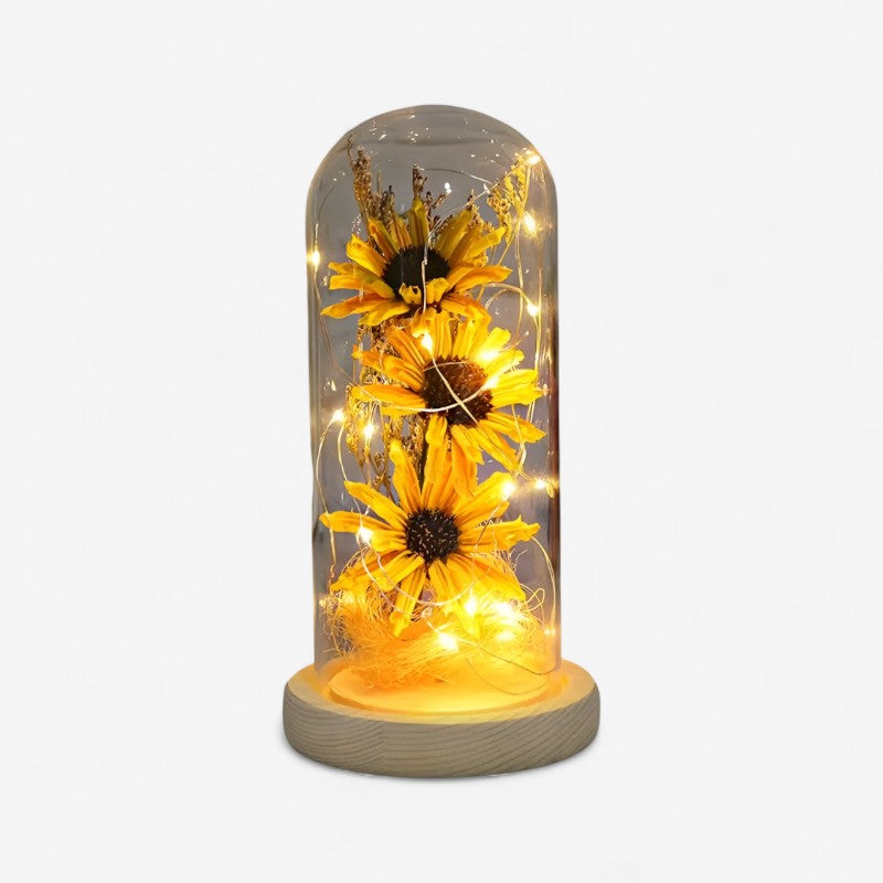 SunGlow - LED bordlampe med solsikke design til indendørs rum