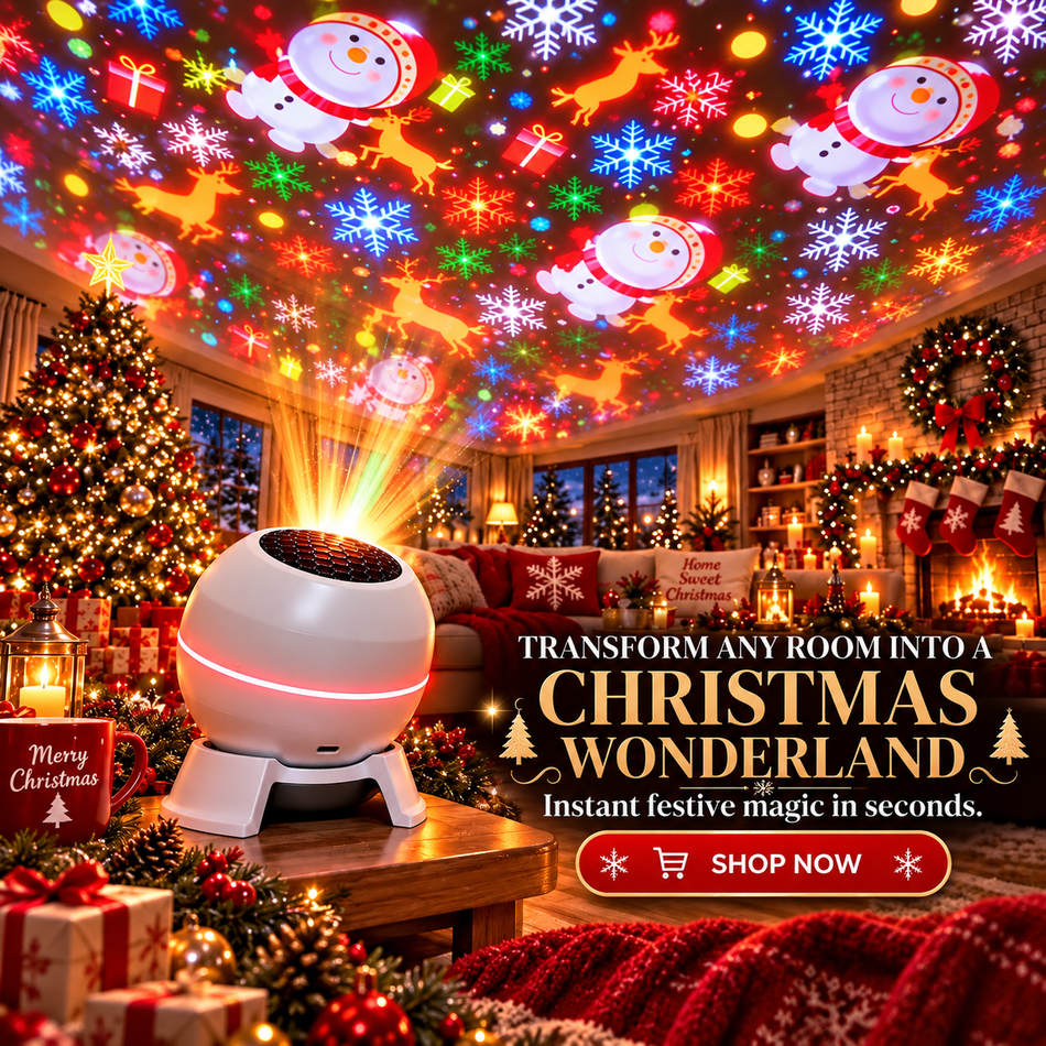 Projecteur de lumière - Projecteur de Noël avec projections de Noël animées