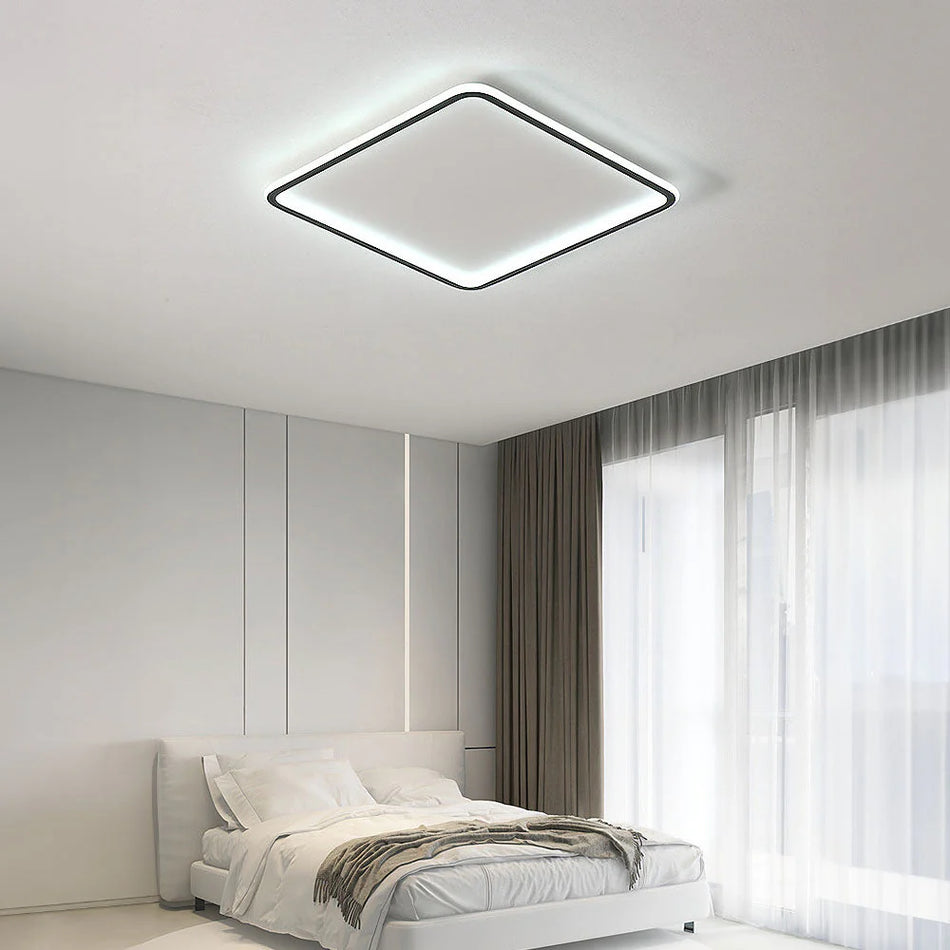 LumaSquare – Lampe de plafond LED élégante avec design géométrique et lumière douce et relaxante pour les chambres