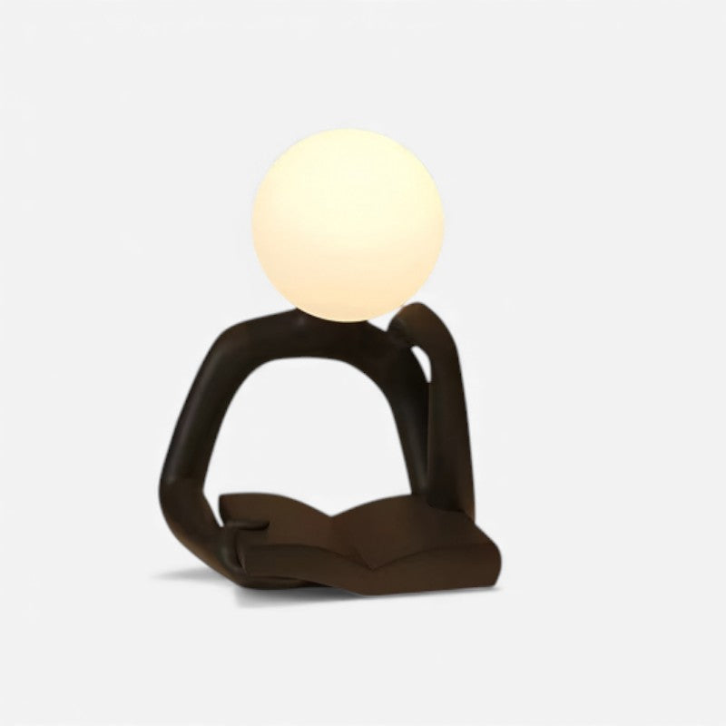 GleamArt - Lampe de table LED avec sculpture d’homme pensant