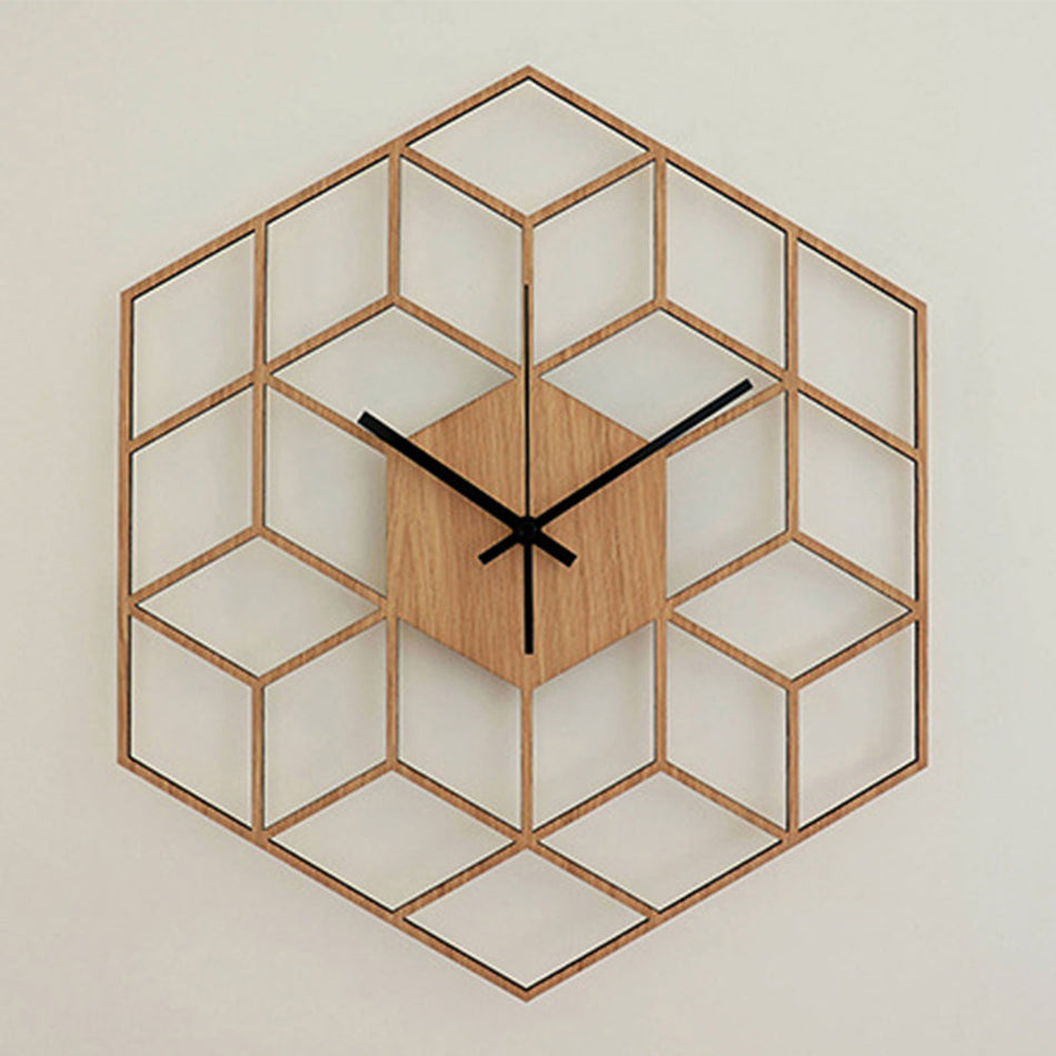HexaTime - Moderne sekskantet vægur med kunstnerisk flair