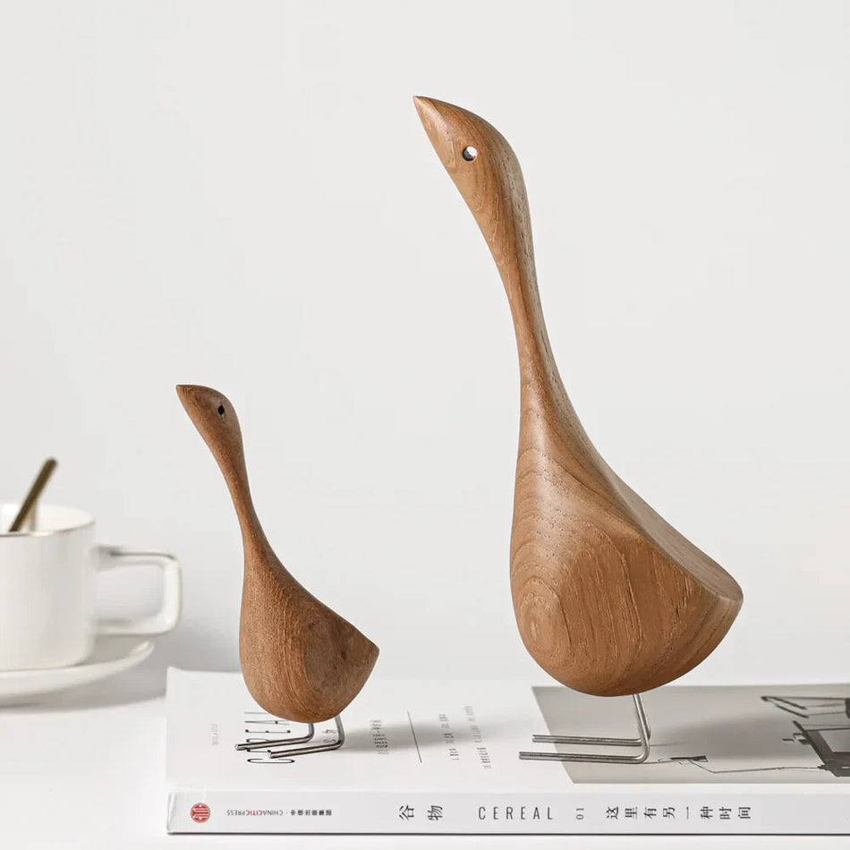 NordNest – Sculptures minimalistes de canards avec silhouette abstraite, parfaites pour la décoration intérieure  