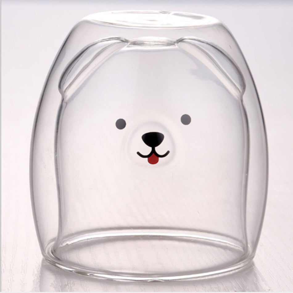 ToyJoy – Sæt dobbeltlagede glas med sjove dyreansigter til børn og voksne