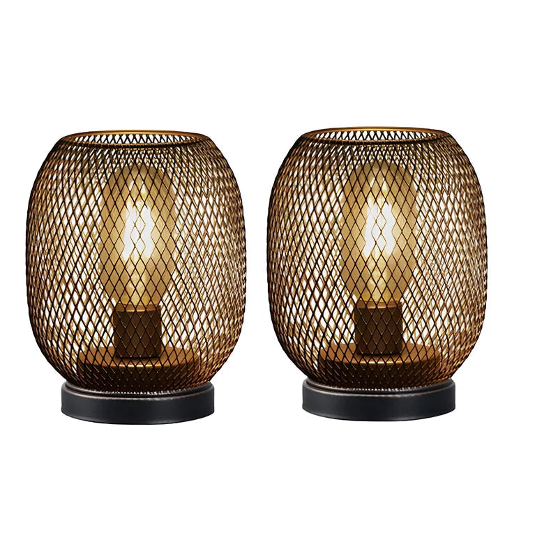 GlowLantern – Lampe de table LED à piles avec design en cage