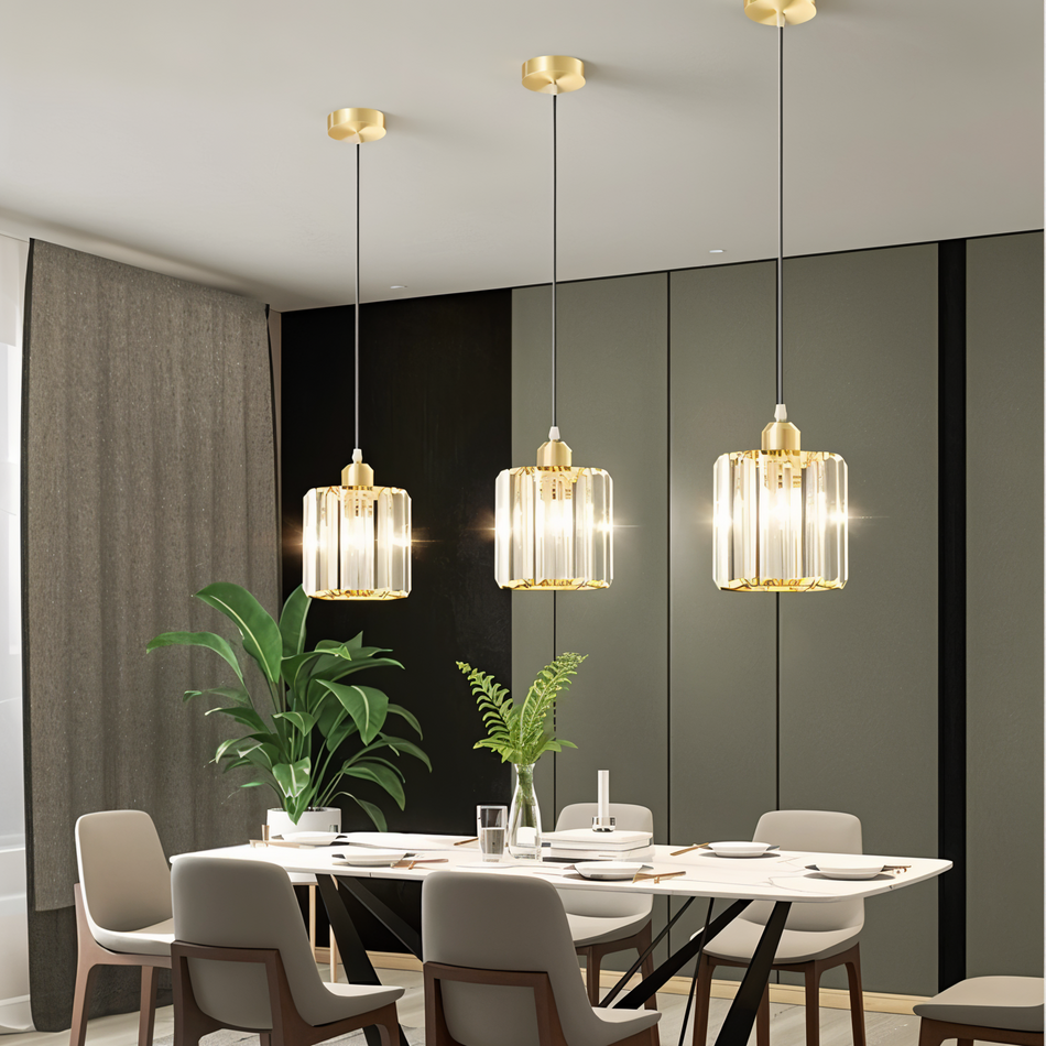 LumiFlora - Suspension élégante inspirée du cristal avec hauteur réglable