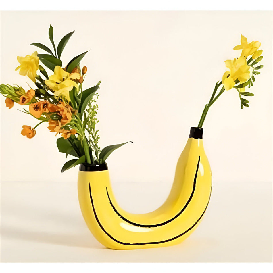 UrbanVibe – Vase moderne en forme de banane au design élégant pour un style d’intérieur ludique et artistique
