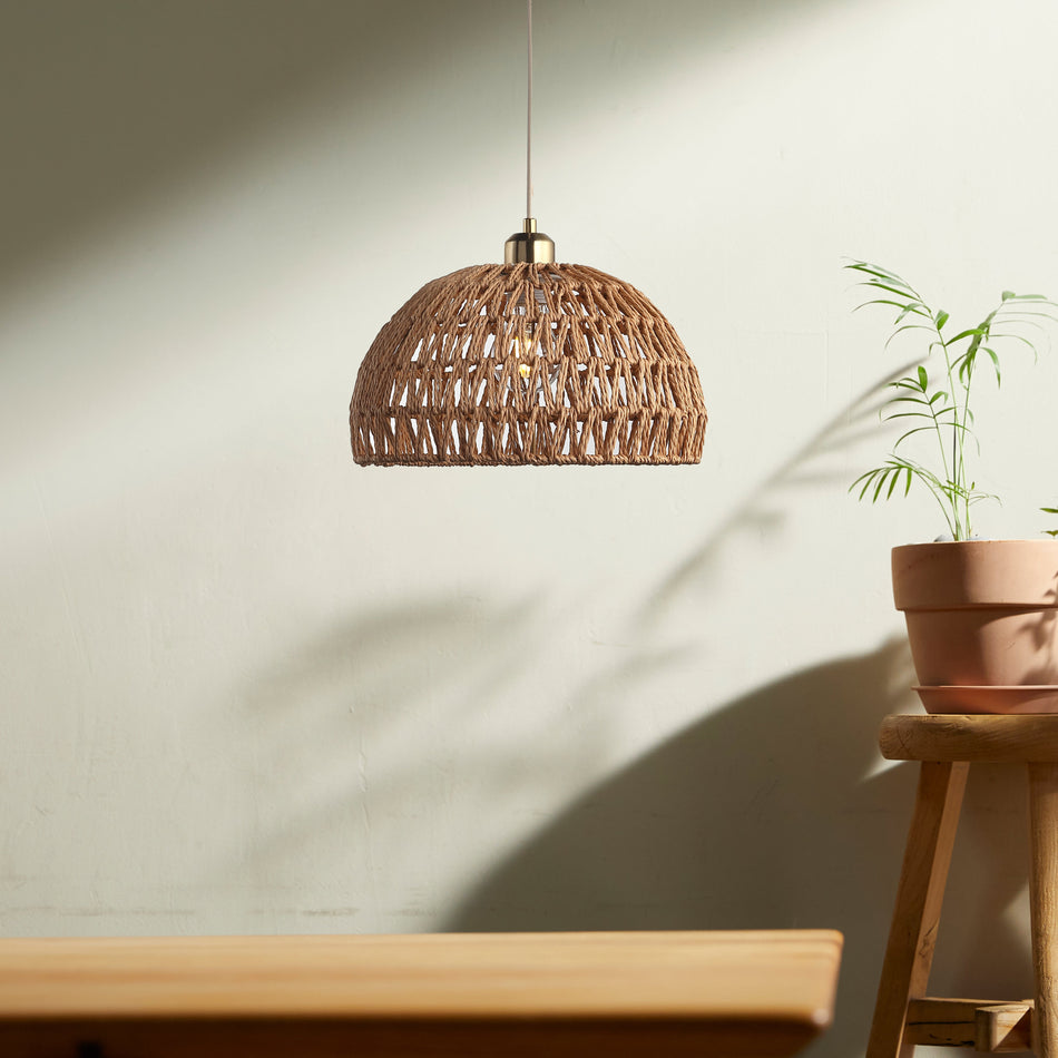 GlowNestle - Suspension tissée au design doux et organique pour des espaces chaleureux