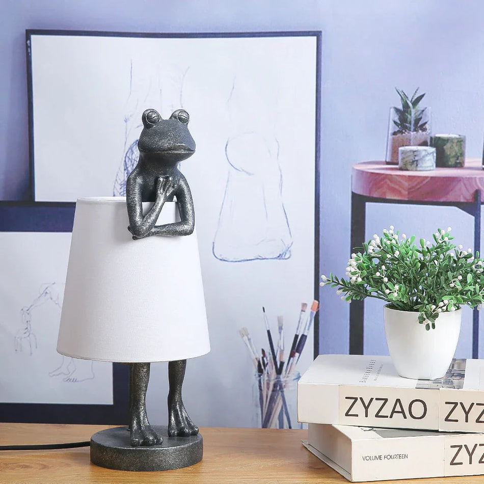FrogGlow - Lampe de table LED ludique en forme de grenouille avec lumière dimmable