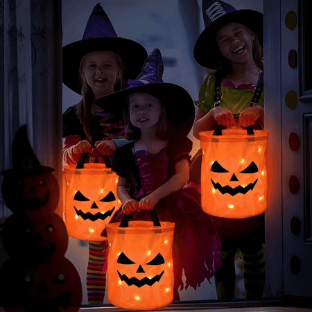 LED Pumpkin Trick-or-Treat Basket for Kids