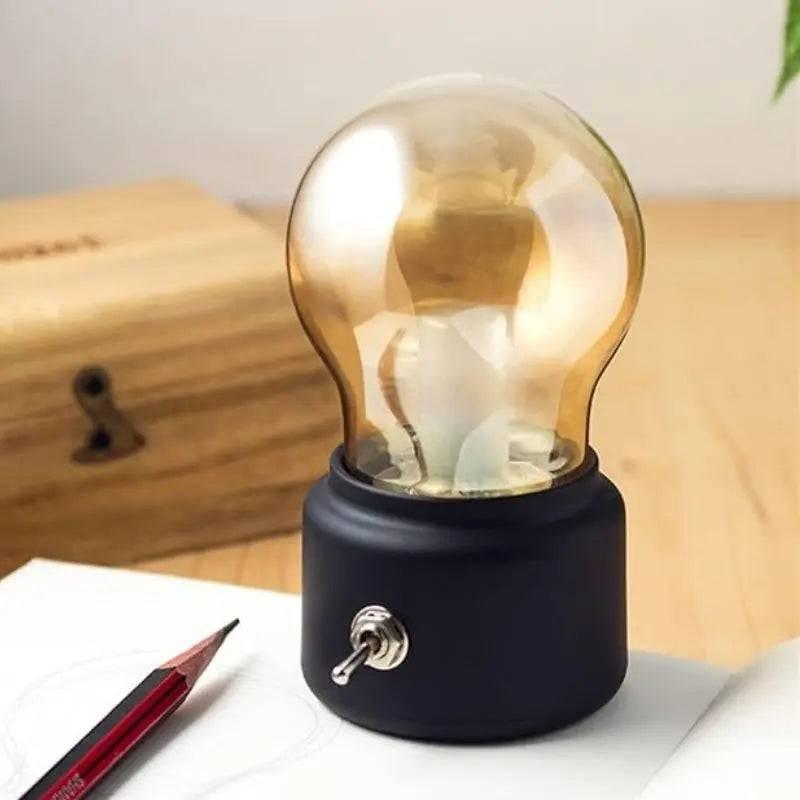 RustGlow – Lampe de chevet LED vintage sans fil au design industriel avec fonction rechargeable USB