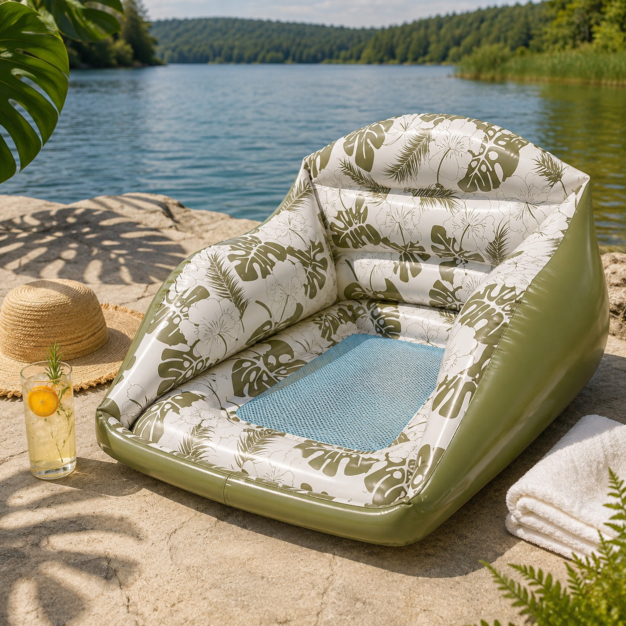 Oppustelig Loungesessel til Pool med Net