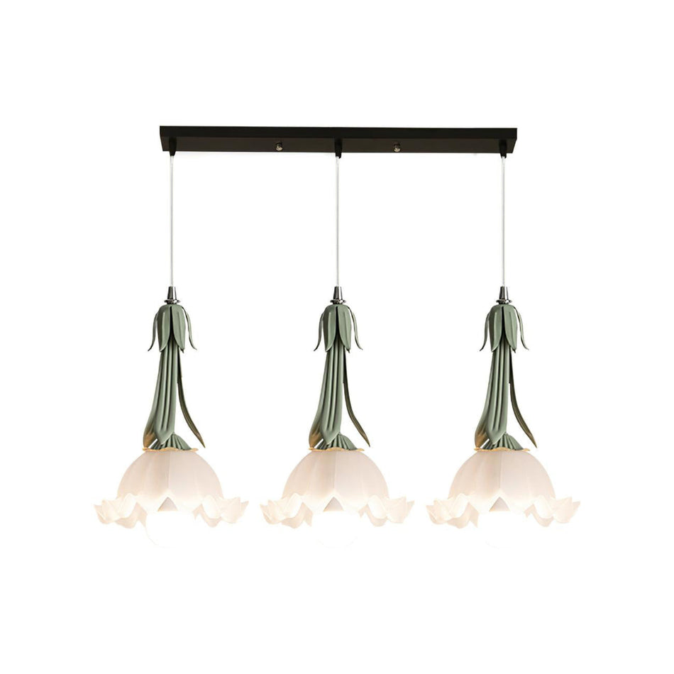 BloomLuxe – Blomsterformet pendellampe med glaskuppelskærm
