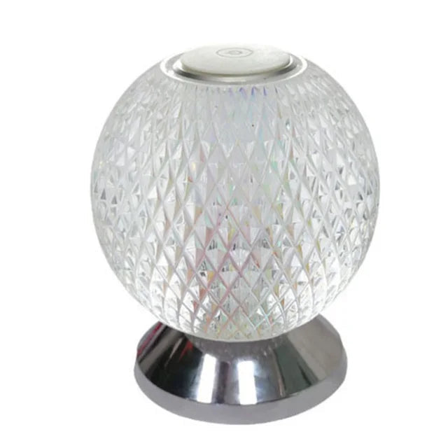 GlowLuxe – Lampe de table en cristal sans fil avec ampoule LED dimmable
