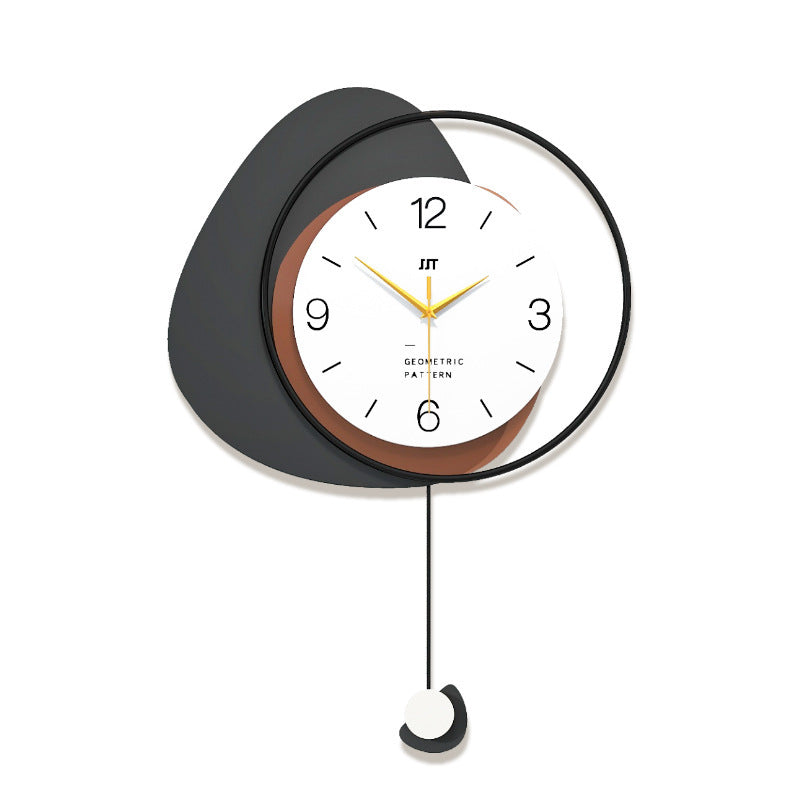 GeoTime – Moderne Vægur med Lagdelt Geometrisk Design og Penduldetalje