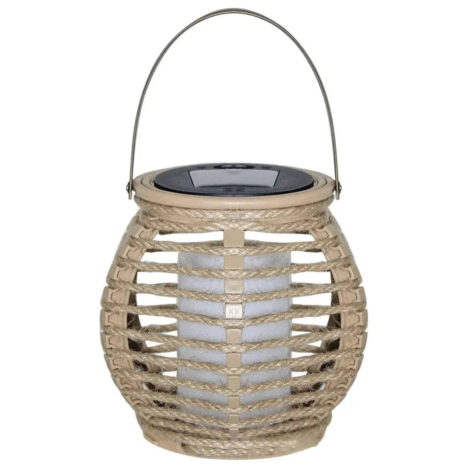 GlowWeave – Lanterne solaire en rotin pour suspension et vie de jardin  