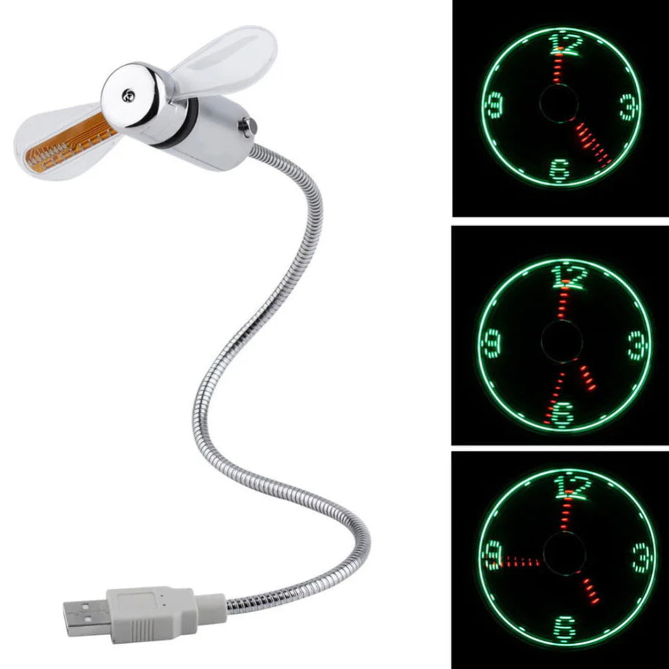 CoolGlow - Kompakt USB LED-ventilator med temperaturdisplay til smart brug
