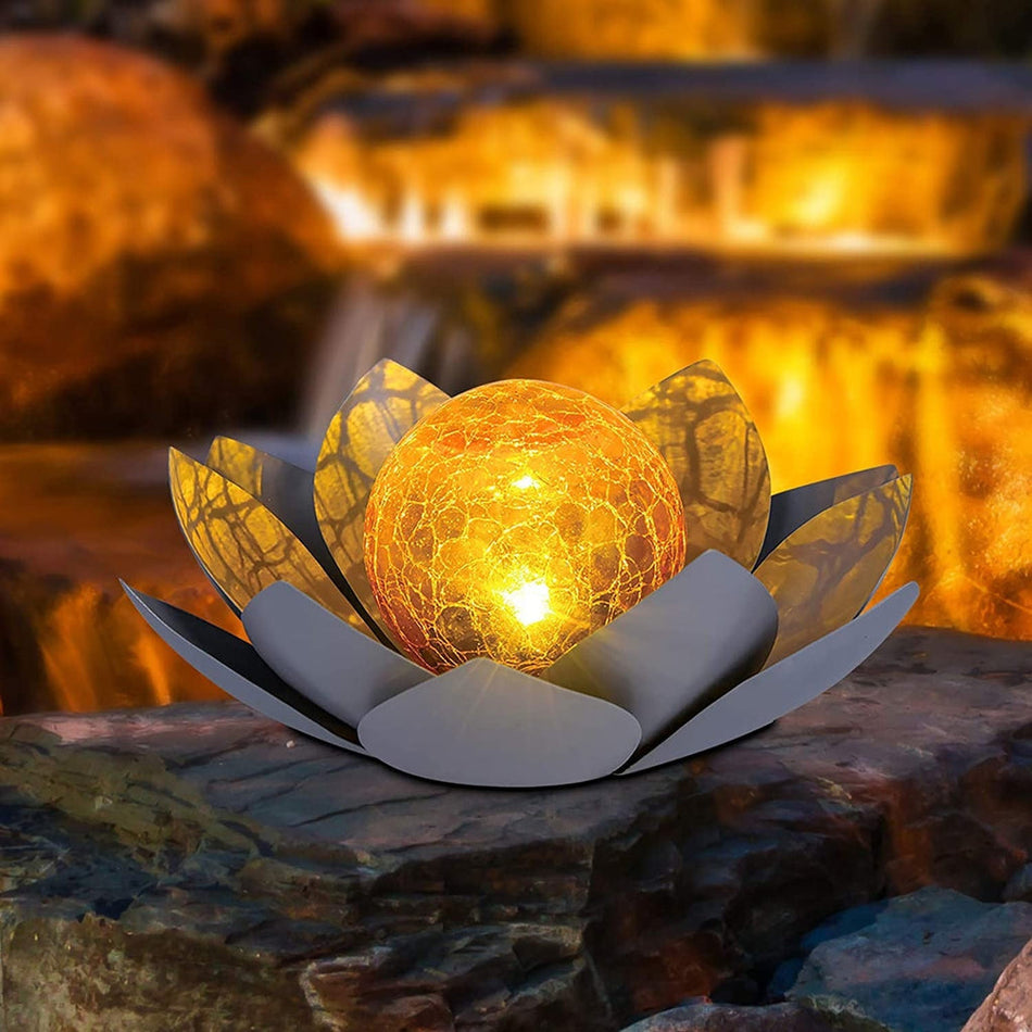 GlowPetal - Solcelledrevet Lotus-Lys til Udendørs Atmosfære
