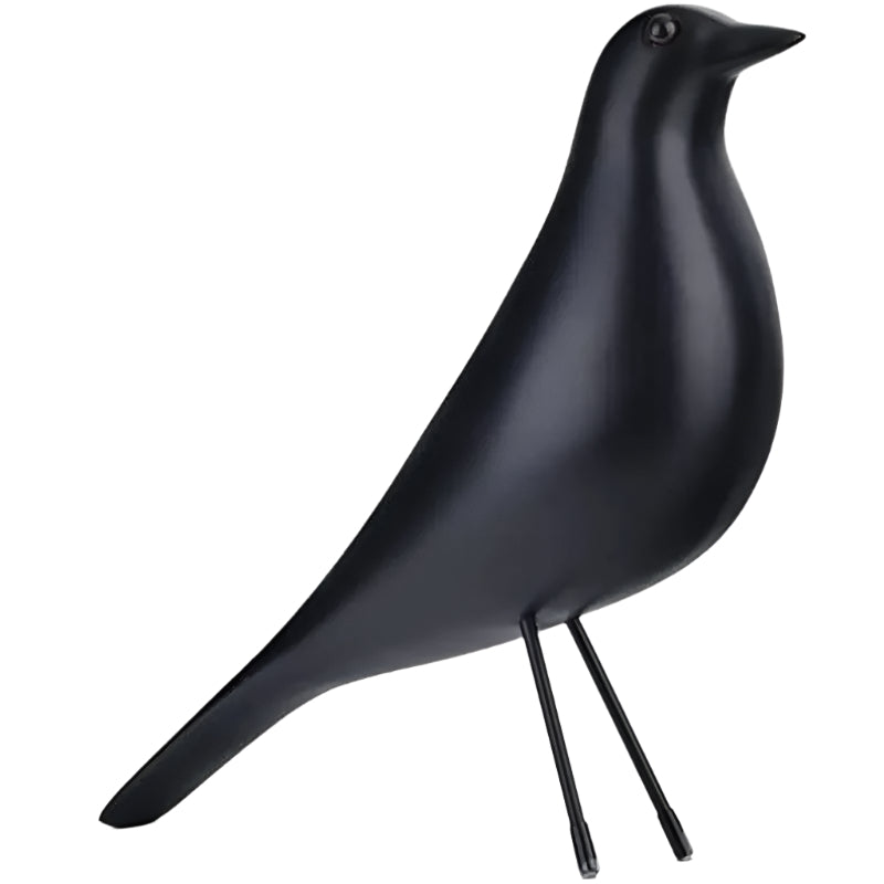 PerchForm – Minimalistisk fuglefigur i sort resin til moderne boligindretning