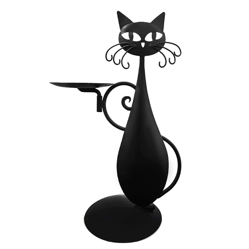MystiCat – Bougeoir chat noir avec charme vintage et silhouette élégante