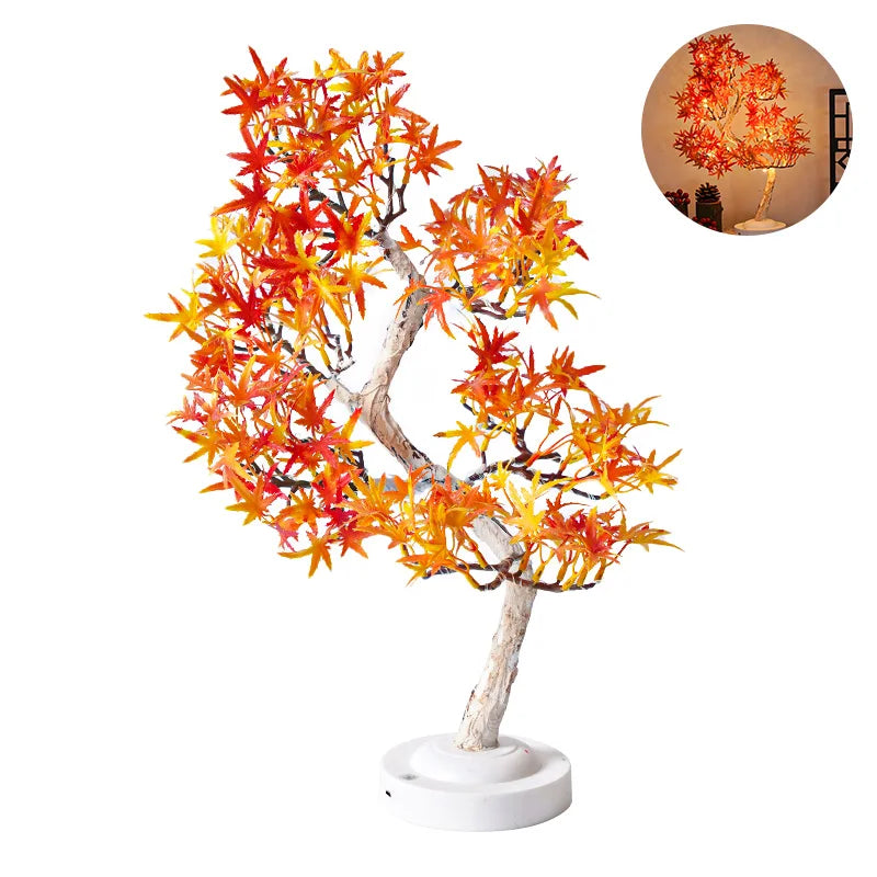 GlowLeaf - Lampe LED Bonsai élégante avec design réaliste de feuille d'érable