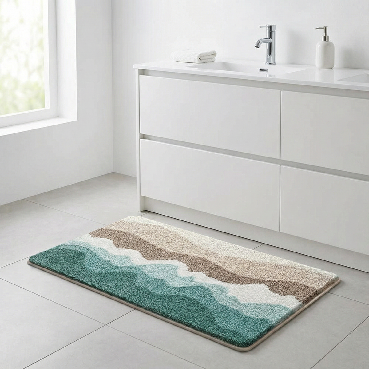 Skridsikker Bademåtte med Bølgedesign