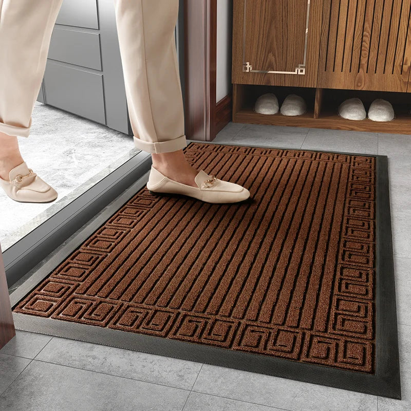 CleanStep – Tekstureret entré tæppe med lodrette linjer og geometrisk design til områder