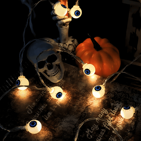 Halloween String Lights with Ghosts and Pumpkins