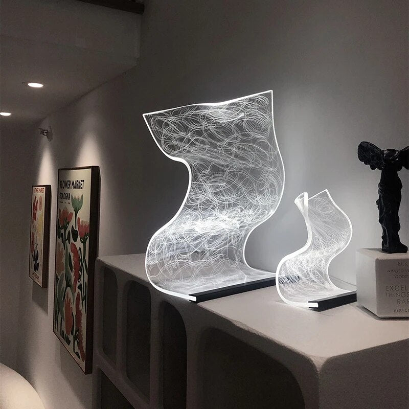 LumaGlow – Lampe de table LED en acrylique moderne au style minimaliste