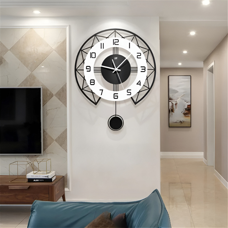 NordicFlair – Horloge murale minimaliste au design nordique moderne pour une décoration intemporelle