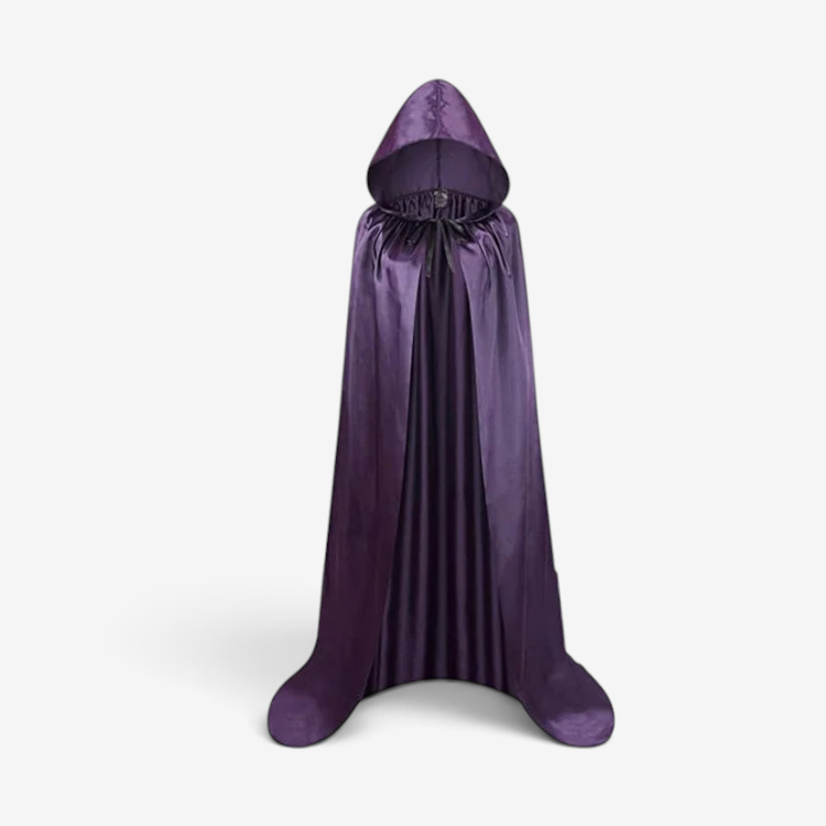 Cape à capuche noire pour Halloween et le cosplay