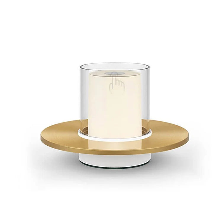 LumeTouch - Lampe à bougie LED à plateau plat avec fonction induction